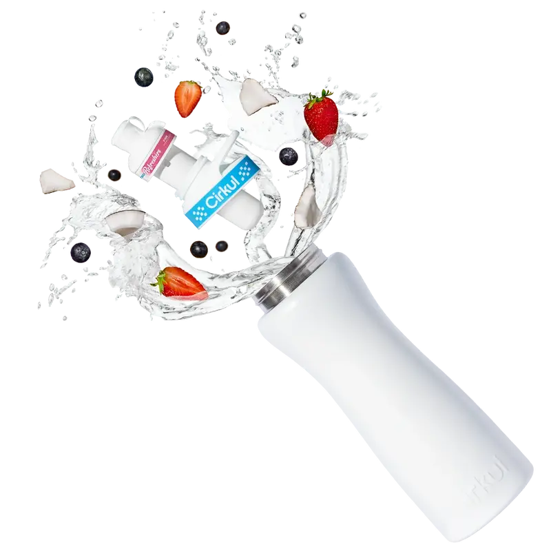 22 Oz White Stainless Steel Bottle With Ergonomic Comfort-Grip Lid 1