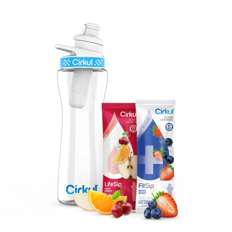 22Oz Plastic Bottle Starter Kit With Lid And Cartridges 1