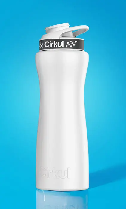 22Oz White Stainless Steel Cirkul Bottle With Black Lid 1
