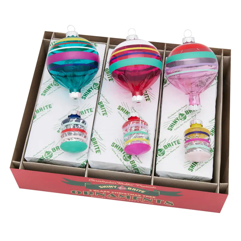 3-Pack 5-Inch Vintage-Style Shaped Ornaments – Vivid Vintage Series 1