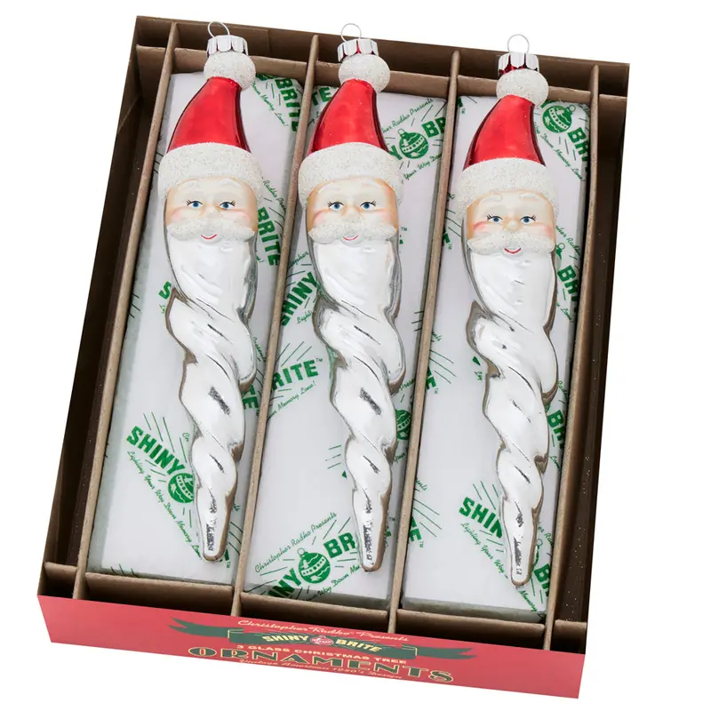 3-Pack 7-Inch Santa-Themed Icicle Ornaments – Holiday Splendor 1