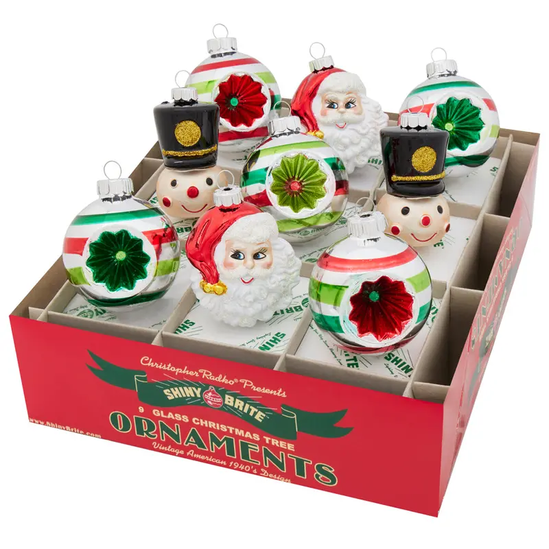 9-Piece Mix Of 2.5-Inch Reflective Rounds And Figural Ornaments – Holiday Splendor 1