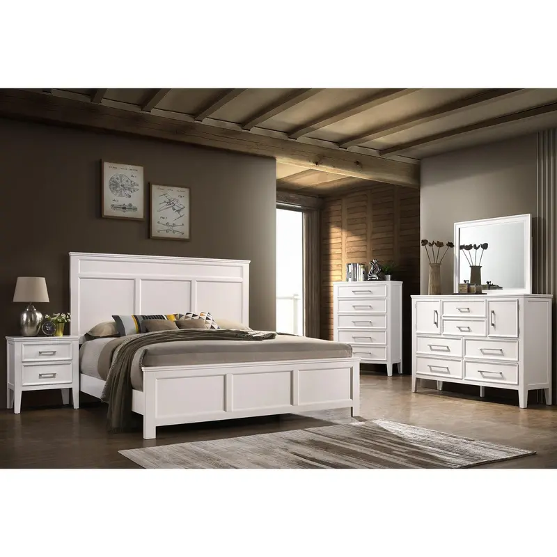 Andover B677W Queen Panel Bedroom Set – 6-Piece Classic Furniture Collection 1