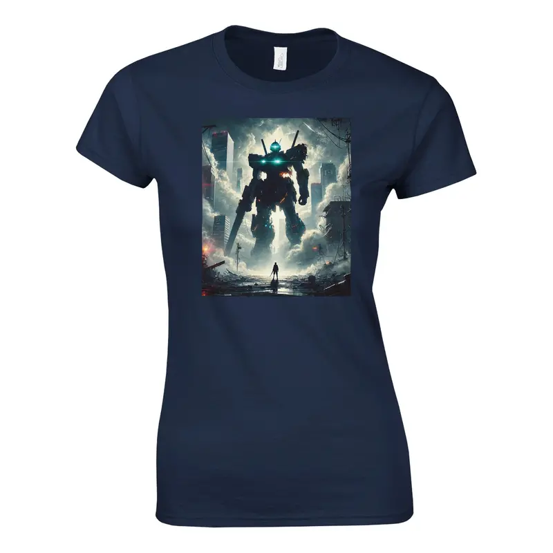 Anime Mecha Women’S T-Shirt – Gildan 64000L Soft Cotton Crewneck