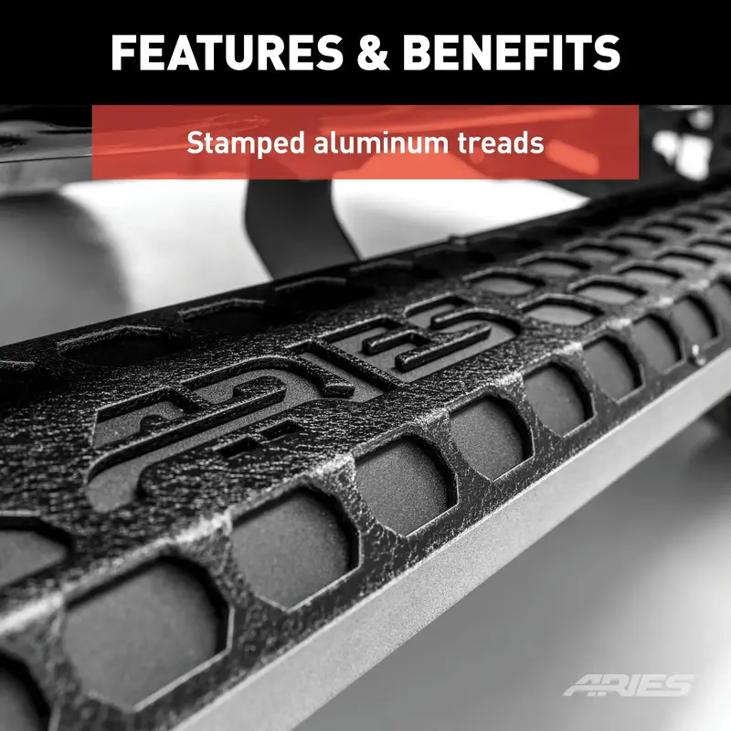Aries Advantedge Side Bars – 2556009, Black Aluminum, 5.5" X 85", Fits Select Ford F-150 1