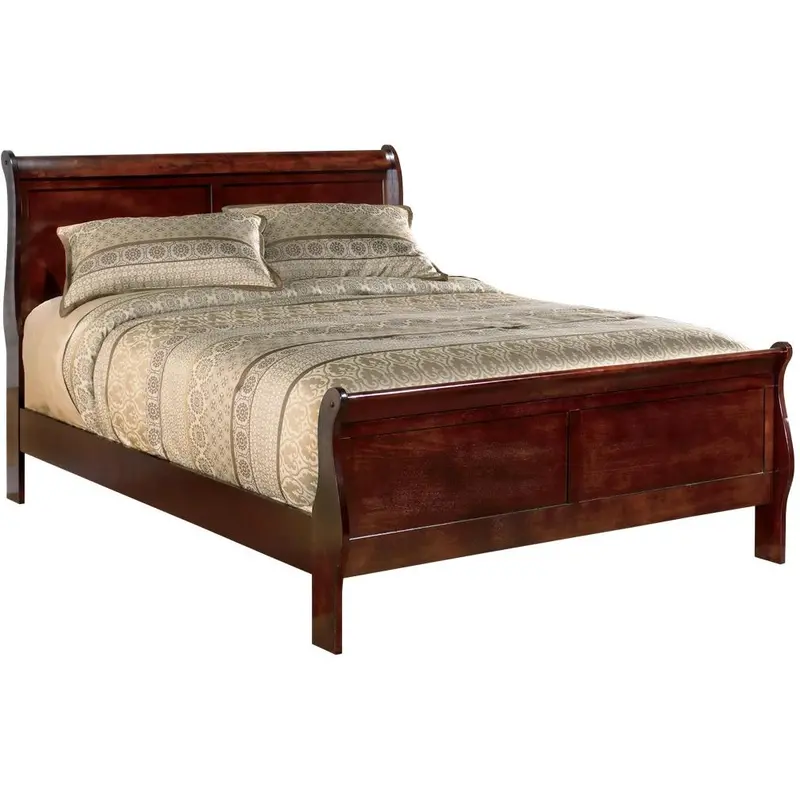 Ashley Alisdair Queen Sleigh Bed With Carved Details And Warm Brown Finish 1