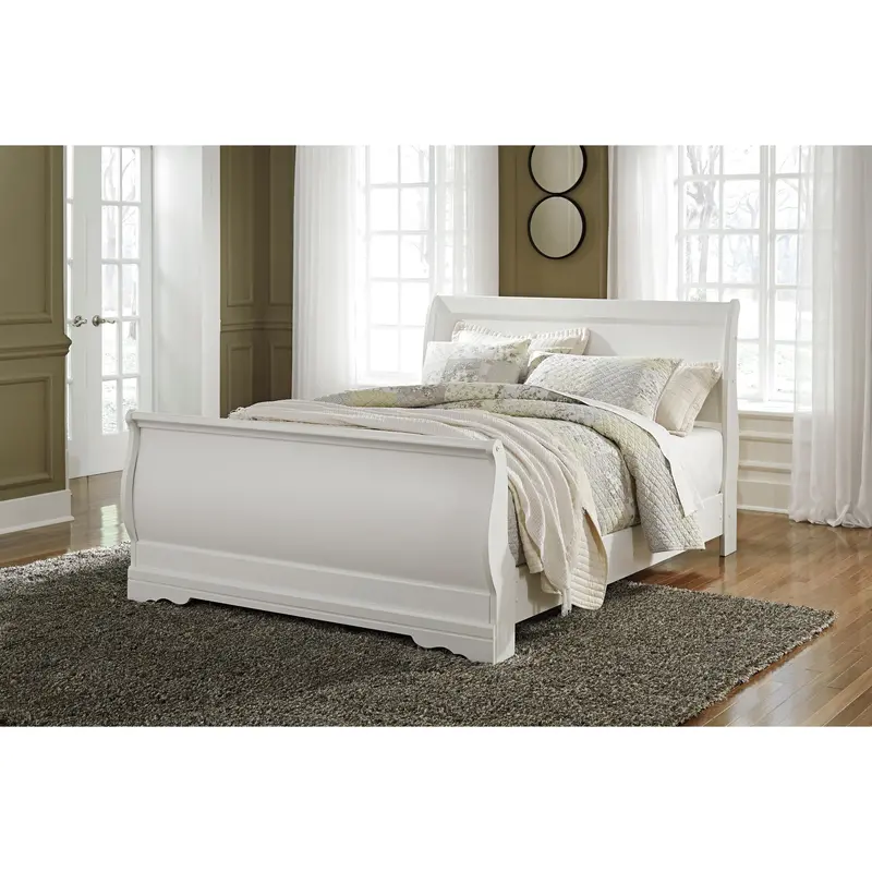 Ashley Anarasia Queen Sleigh Bed – Curved Headboard And Footboard Set (B129-77/B129-74/B129-98) 1
