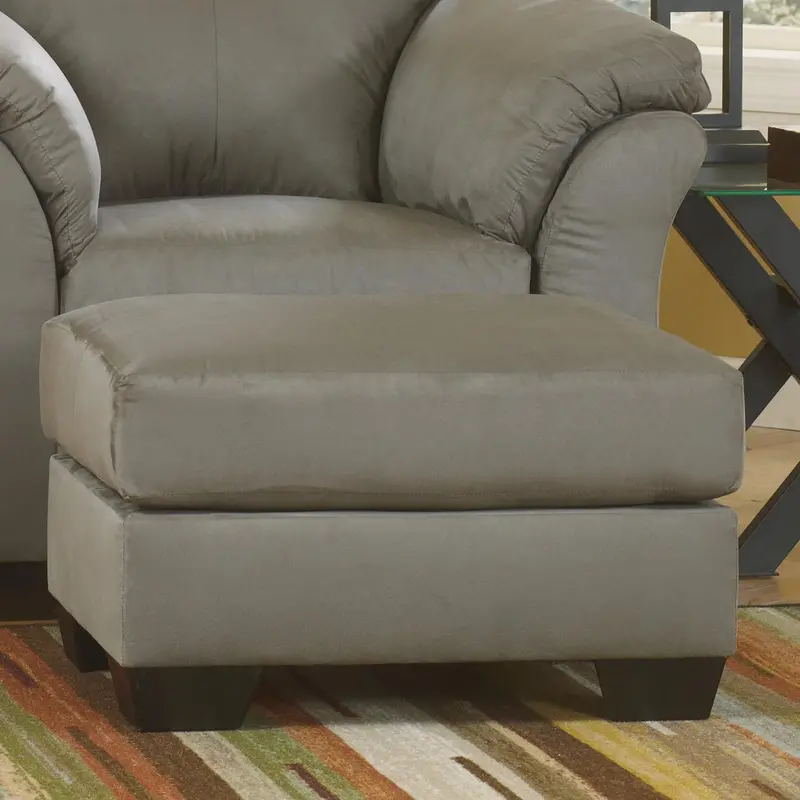 Ashley Darcy Coordinating Fabric Ottoman With Button-Tufted Detailing 1