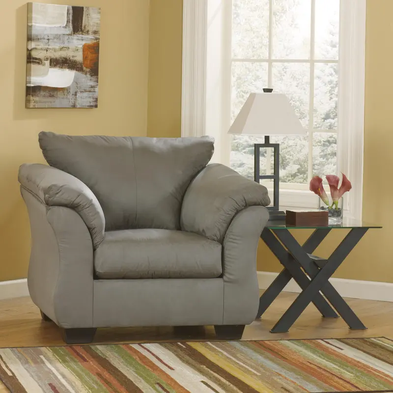 Ashley Darcy Stationary Fabric Accent Chair With Rolled Arms 1