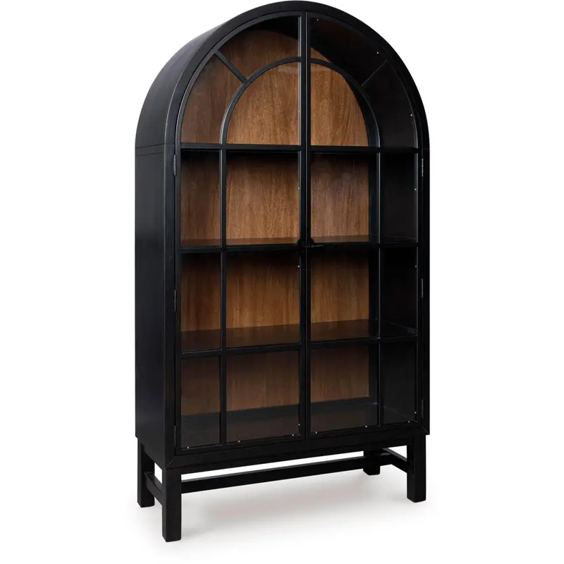 Ashley Greddinton Medium Display Cabinet – Open-Shelf & Glass-Door Design 1
