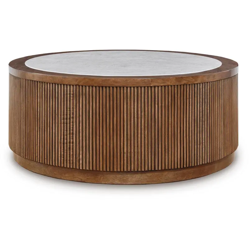 Ashley Hadonna T658-8 Oval Cocktail Table – Transitional Style Centerpiece 1