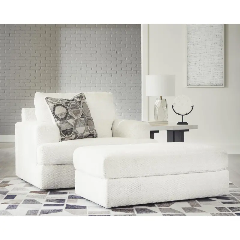Ashley Karinne Oversized Reclining Chair With Matching Ottoman 1