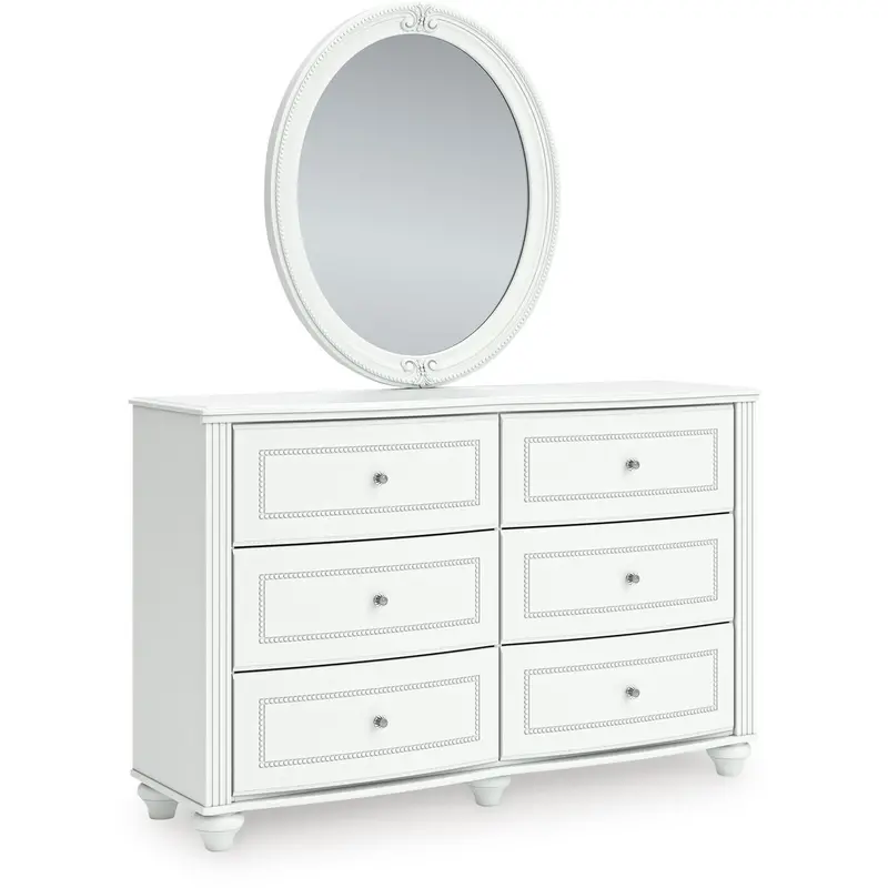 Ashley Kozlani 6-Drawer Dresser With Integrated Mirror – Contemporary Bedroom Set (Pcb1819-21/26) 1