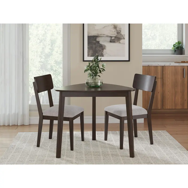 Ashley Mallenette 3-Piece Dining Set – Table + 2 Side Chairs, Contemporary Wood Finish 1