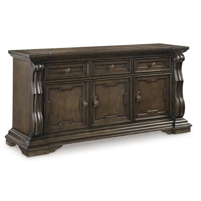 Ashley Maylee D947-80 Wooden Dining Buffet With Cabinet Storage 1