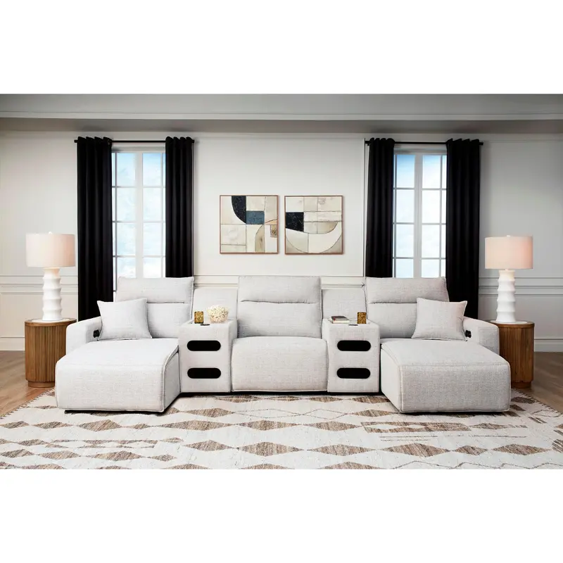 Ashley Modmax Ii 5-Piece Power Reclining Sectional – Chaise + Audio Consoles (65907S15) 1