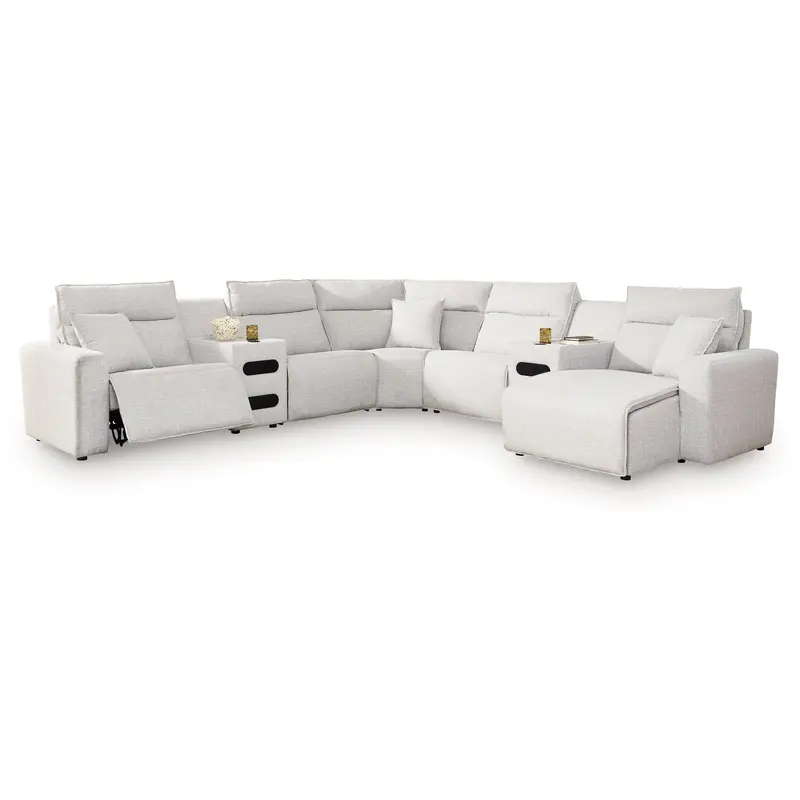 Ashley Modmax Ii 65907S7 Seven-Piece Power Reclining Sectional W/ Chaise & Audio Consoles 1