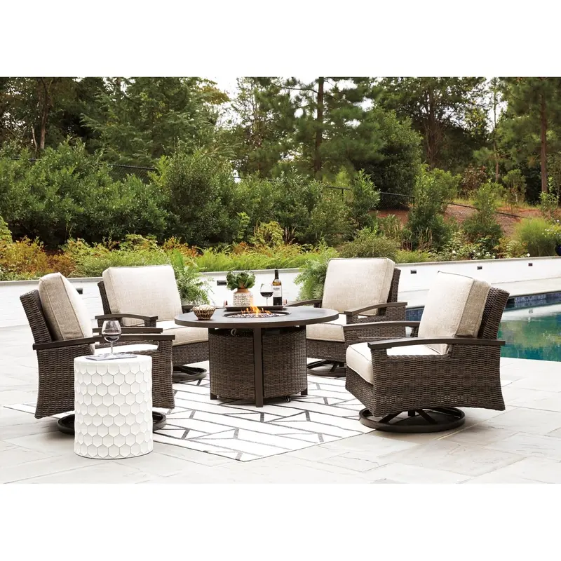 Ashley Paradise Trail 5-Piece Outdoor Seating Set – All-Weather Wicker & Cushioned Comfort 1