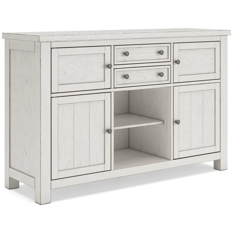 Ashley Robbinsdale D642-60 Farmhouse-Style Dining Server With Open Shelving 1