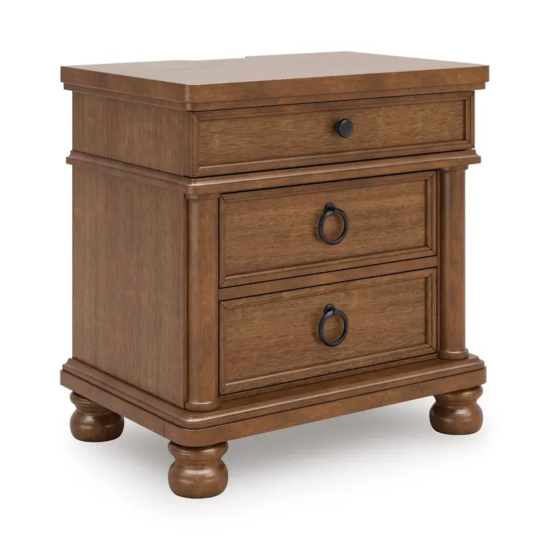 Ashley Rowlenstown Three-Drawer Nightstand – Compact Surface, Smooth-Glide Drawers 1