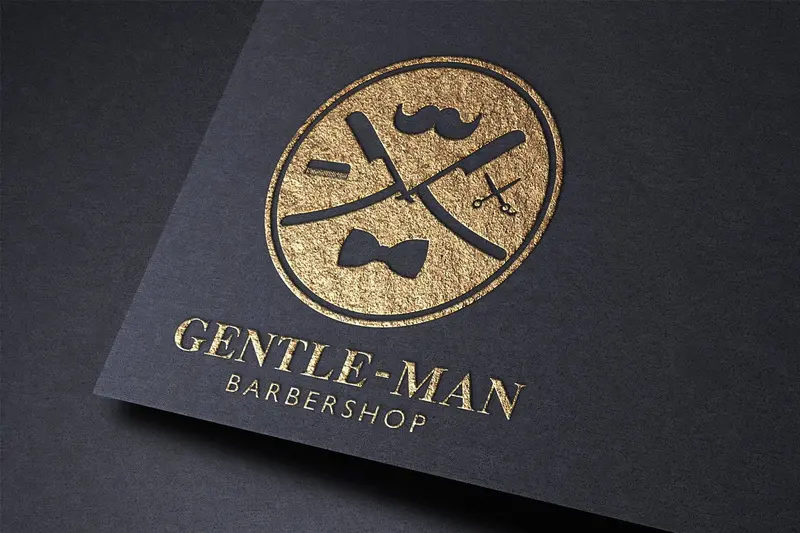 Barbershop Logo Design Featuring Classic Grooming And Mustache Iconography 1