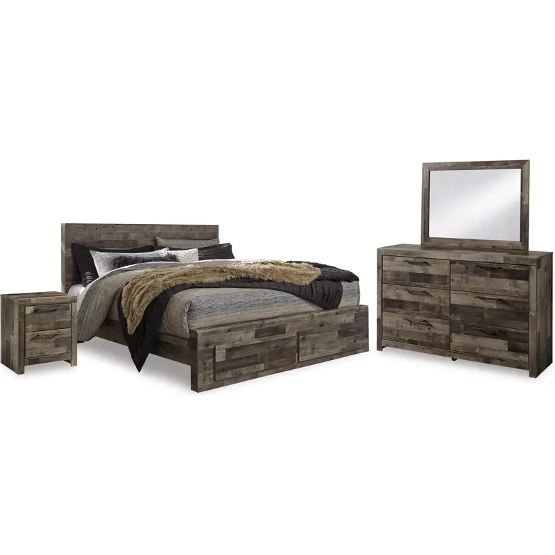 Benchcraft Derekson 7-Piece King Panel Bedroom Set With Matching Nightstands (B200B64) 1
