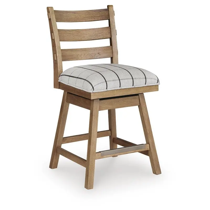 Benchcraft Ridgester Swivel Upholstered Barstool – D858-224 1