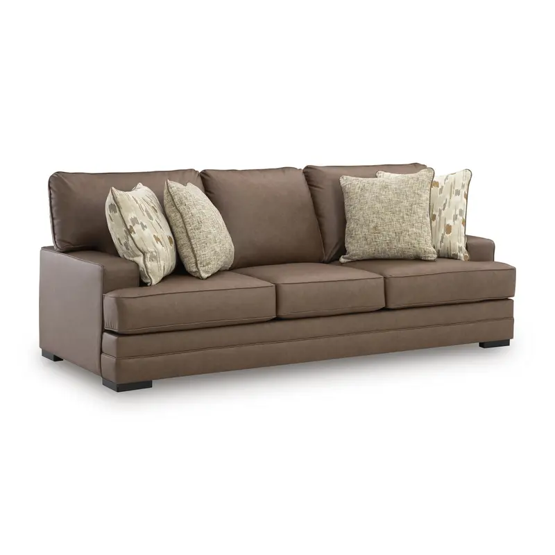 Benchcraft Villacourt Leather-Look Stationary Sofa – 3-Seater 1