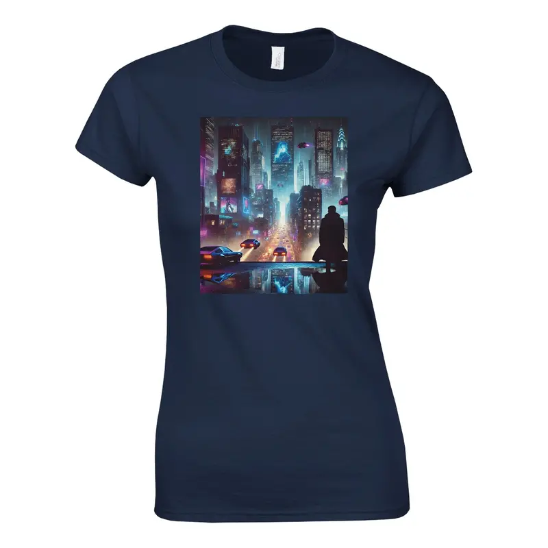 Blade Runner Women’S T-Shirt – Gildan 64000L Crewneck With Cinematic Graphic