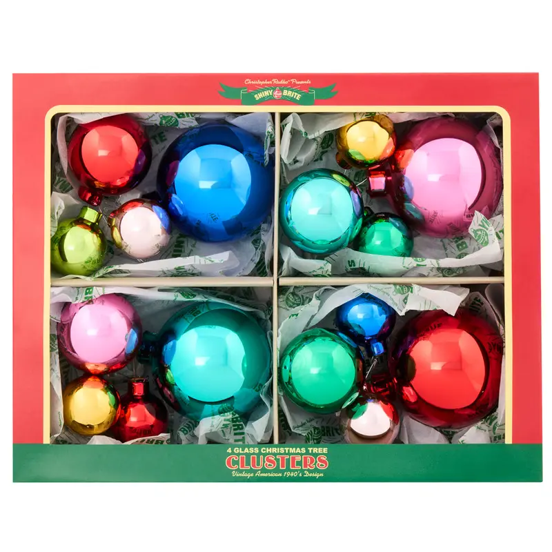 Christmas Confetti Assortment – 4-Piece Cluster Set (1.25", 1.75", 2.5") 1