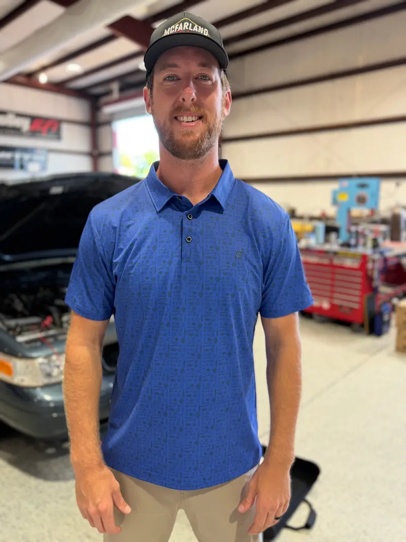 Cleetus Blue Performance-Polyester Polo Shirt 1