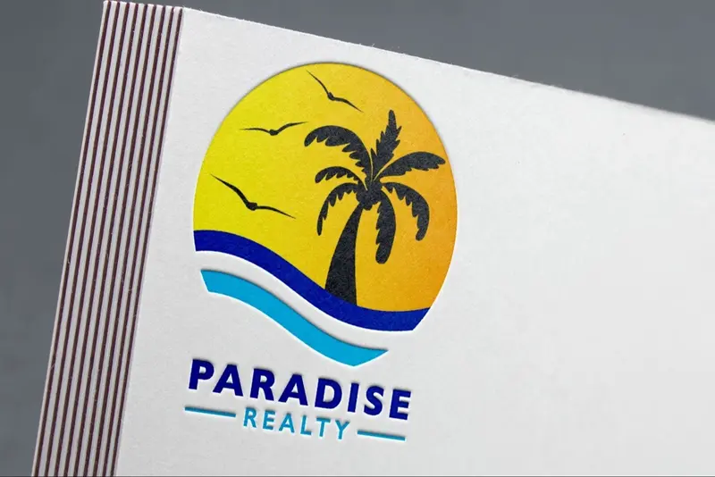 Coastal-Themed Logo Design For Real Estate And Lawn Care Businesses Near Beaches 1