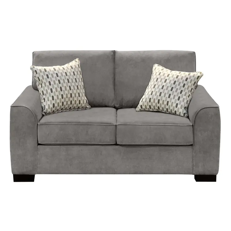 Elite Moberly Fabric Loveseat – Modern Two-Seater In Caprice Granite 1
