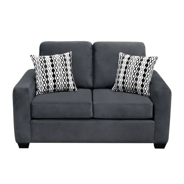 Elite Nordel Fabric Loveseat – Compact Two-Seater For Small Spaces (Pebble Charcoal) 1