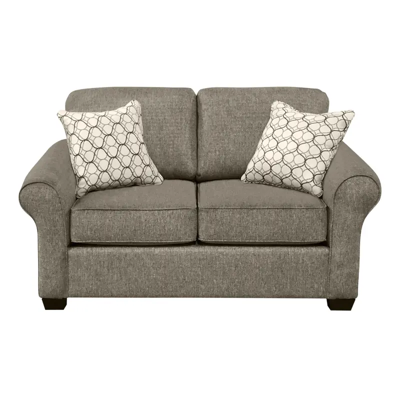 Elite Valmont Fabric Loveseat – Sleek Stationary Seating Option (Caprice Granite) 1