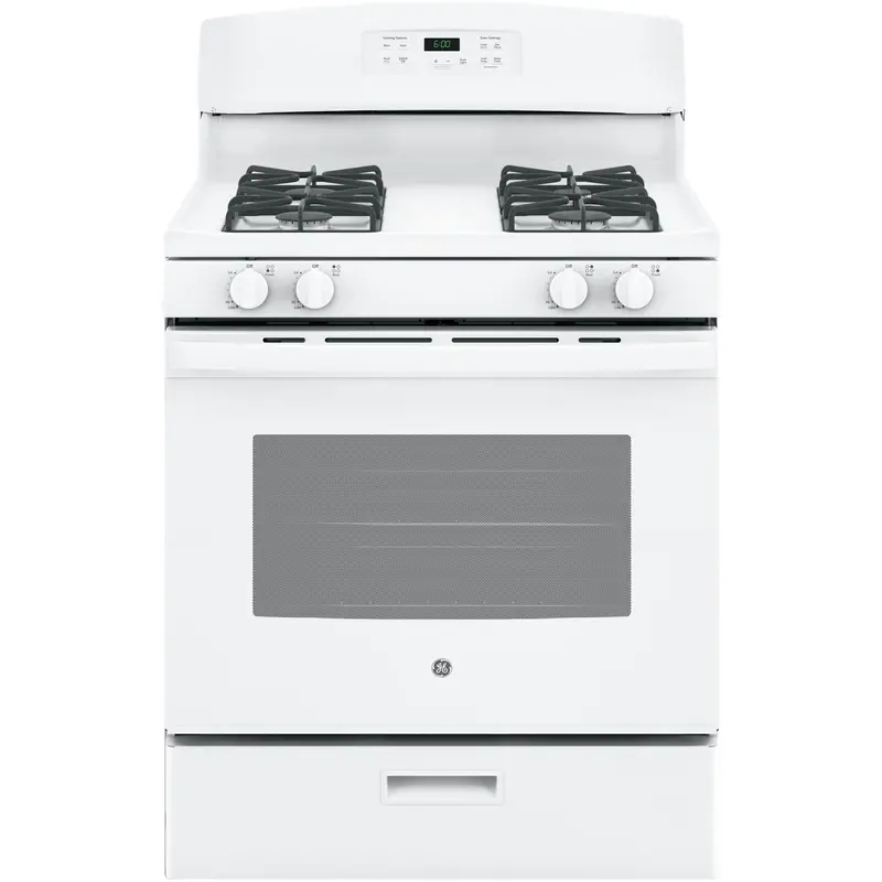 Ge 30" Freestanding Gas Range – Precision Cooking, White (Jcgbs60Dekww) 1
