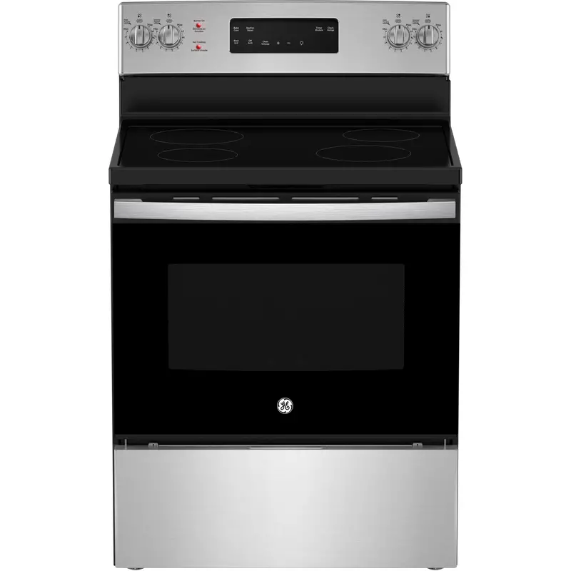 Ge 30-Inch Freestanding Electric Range With Self-Cleaning Oven & Glass Cooktop – Jcb630Svss 1