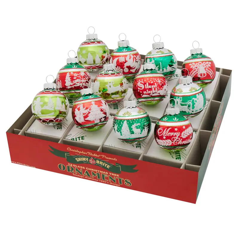 Holiday Splendor Flocked Mini Round Ornaments (12-Pack, 1.75") – 2024 1