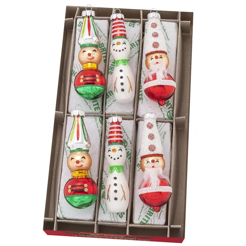 Holiday Splendor Set – Six 2.5" Decorated Figurine Ornaments 1