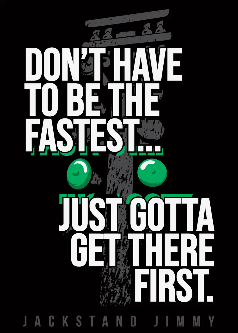 Jackstand Jimmy 'Fast First' Racing Sticker 1
