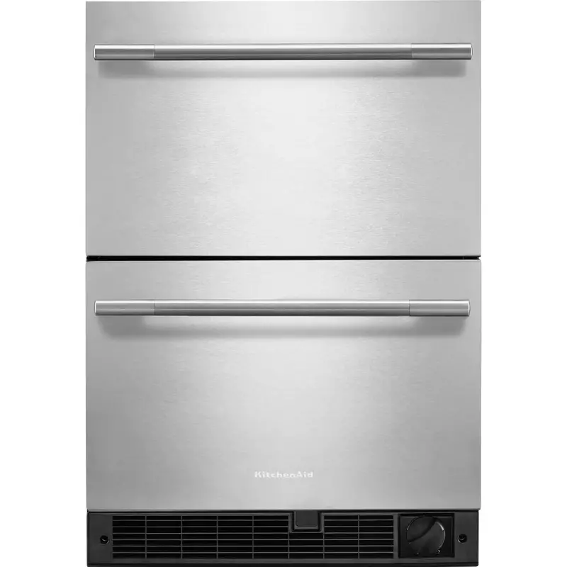 Kitchenaid 24-Inch Dual-Drawer Fridge – Black Stainless Steel Cabinet (Kuct524Ssb) 1