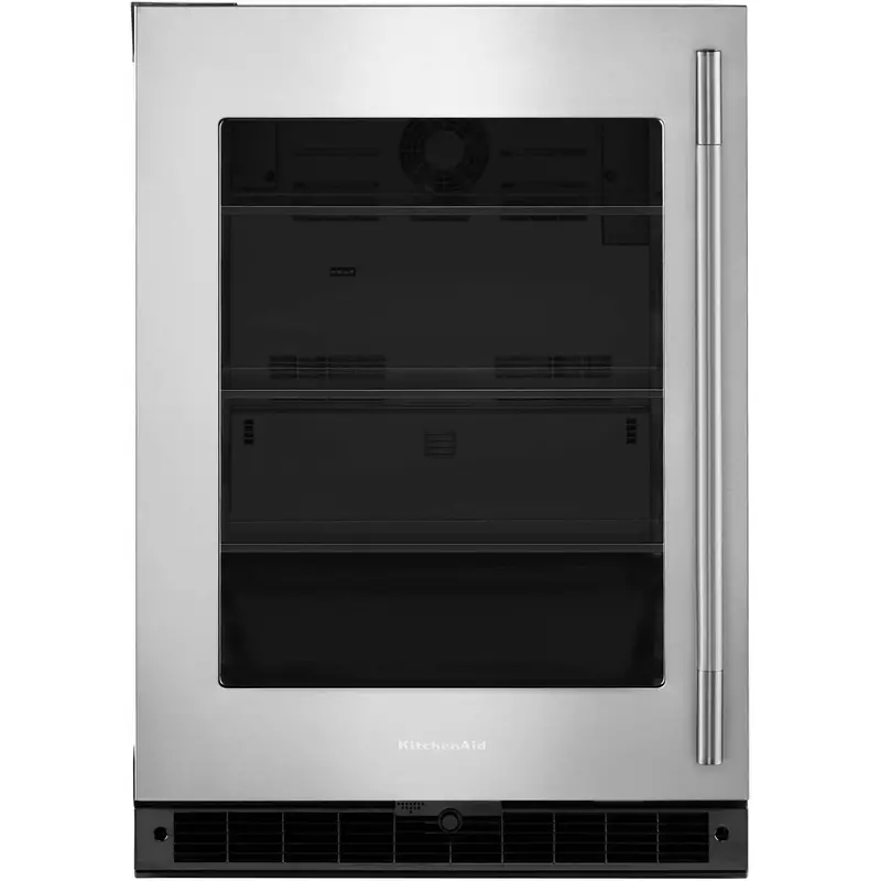 Kitchenaid 24-Inch Glass-Door Compact Fridge – 5.2 Cu. Ft., Black Stainless Steel (Kurl324Ssb) 1