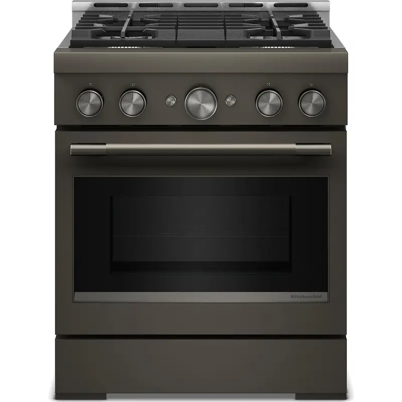 Kitchenaid 30-Inch Slide-In Gas Range With Quad Burners (Kfgs930Sbe) 1