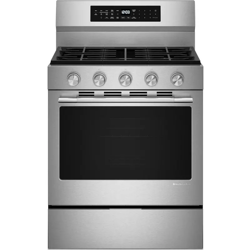 Kitchenaid 30" Smart Freestanding Gas Range – Convection Oven, Kfgs530Sps 1