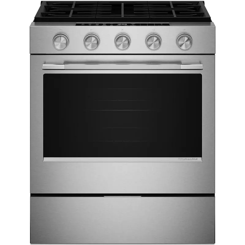 Kitchenaid 30" Smart Slide-In Gas Range – Convection Cooking, Ksgs330Sps 1