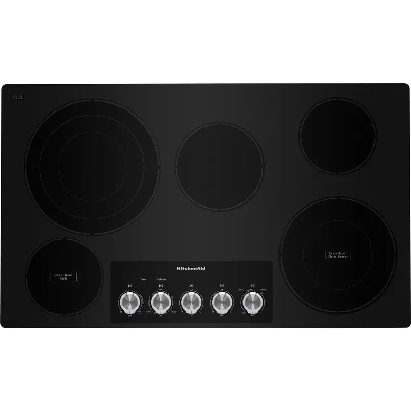 Kitchenaid 36" Built-In Electric Cooktop Featuring Even-Heat™ Ultra Power™ Element – Kces556Hbl 1