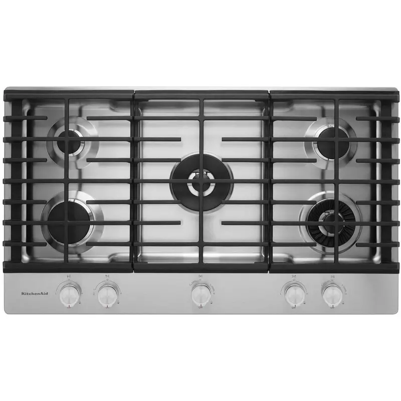 Kitchenaid 36" Built-In Gas Cooktop With Integrated Griddle – Kcgs956Ess 1