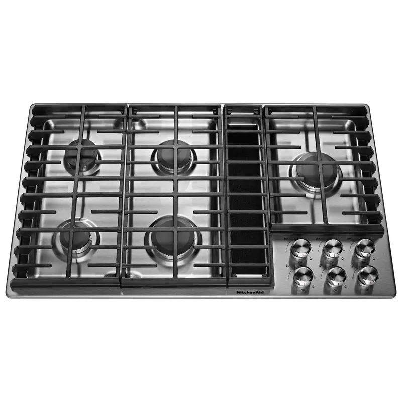 Kitchenaid 36" Downdraft Gas Cooktop – Integrated Venting, Built-In Installation (Kcgd506Gss) 1