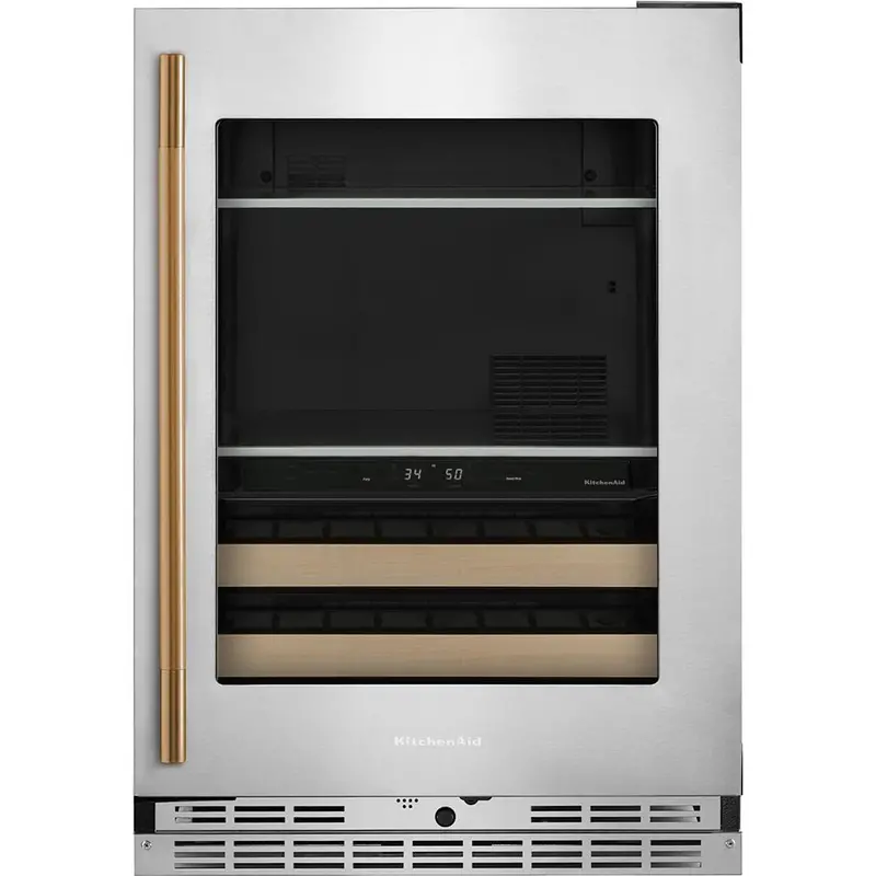 Kitchenaid 4.89 Cu. Ft. Two-Temperature Beverage Center – Kubr524Sps 1