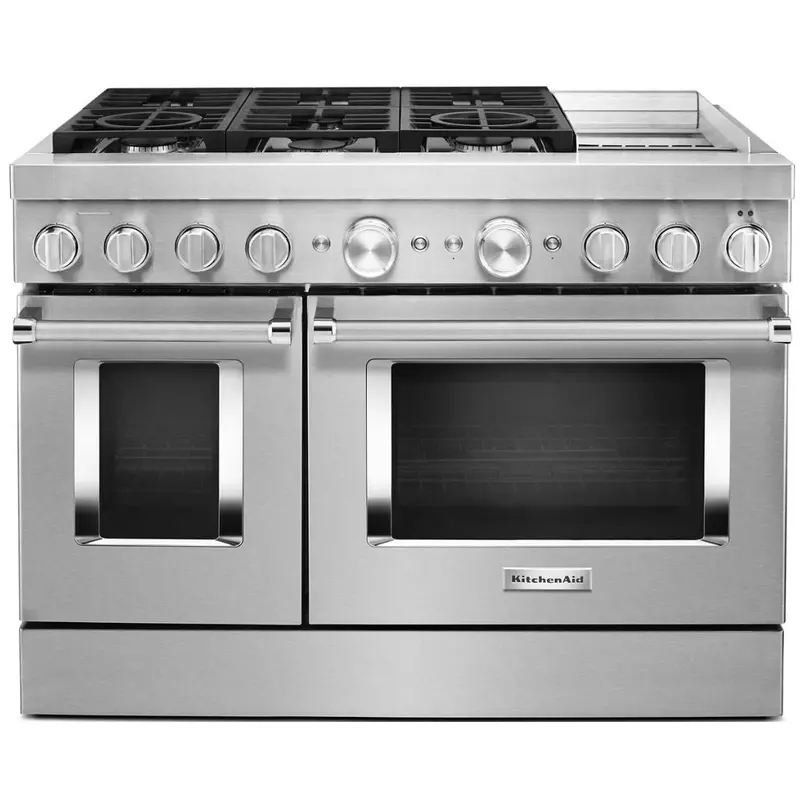Kitchenaid 48" Freestanding Dual Fuel Range With Even-Heat™ True Convection – Kfdc558Jss 1